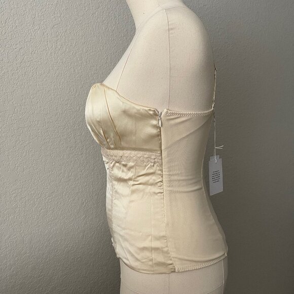 Reformation Kessie Silk Top in Sugar (Off-White, Cream), Size 12 - Picture 6 of 8